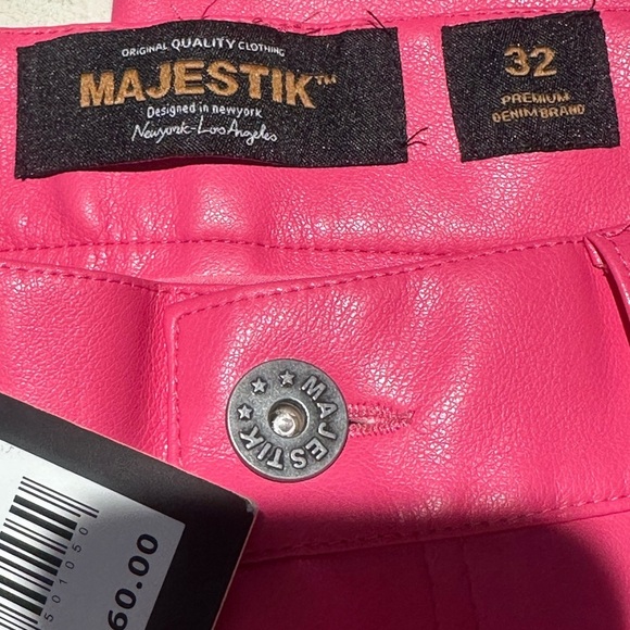 NWT Majestik Barbie Pink Stacked Denim Cargo Utility Pants Y2K Streetwear SZ 32 - Picture 5 of 17